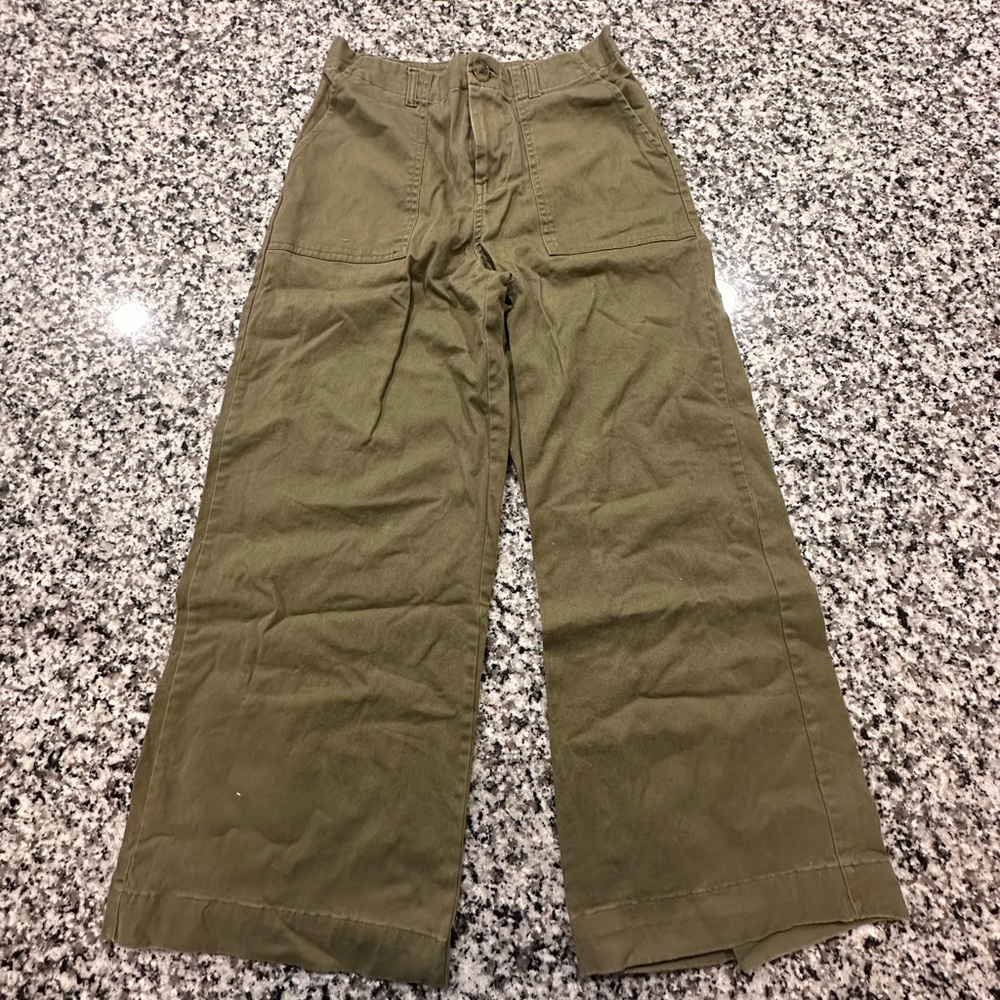 Forever 21 Green Flair Leg Jeans